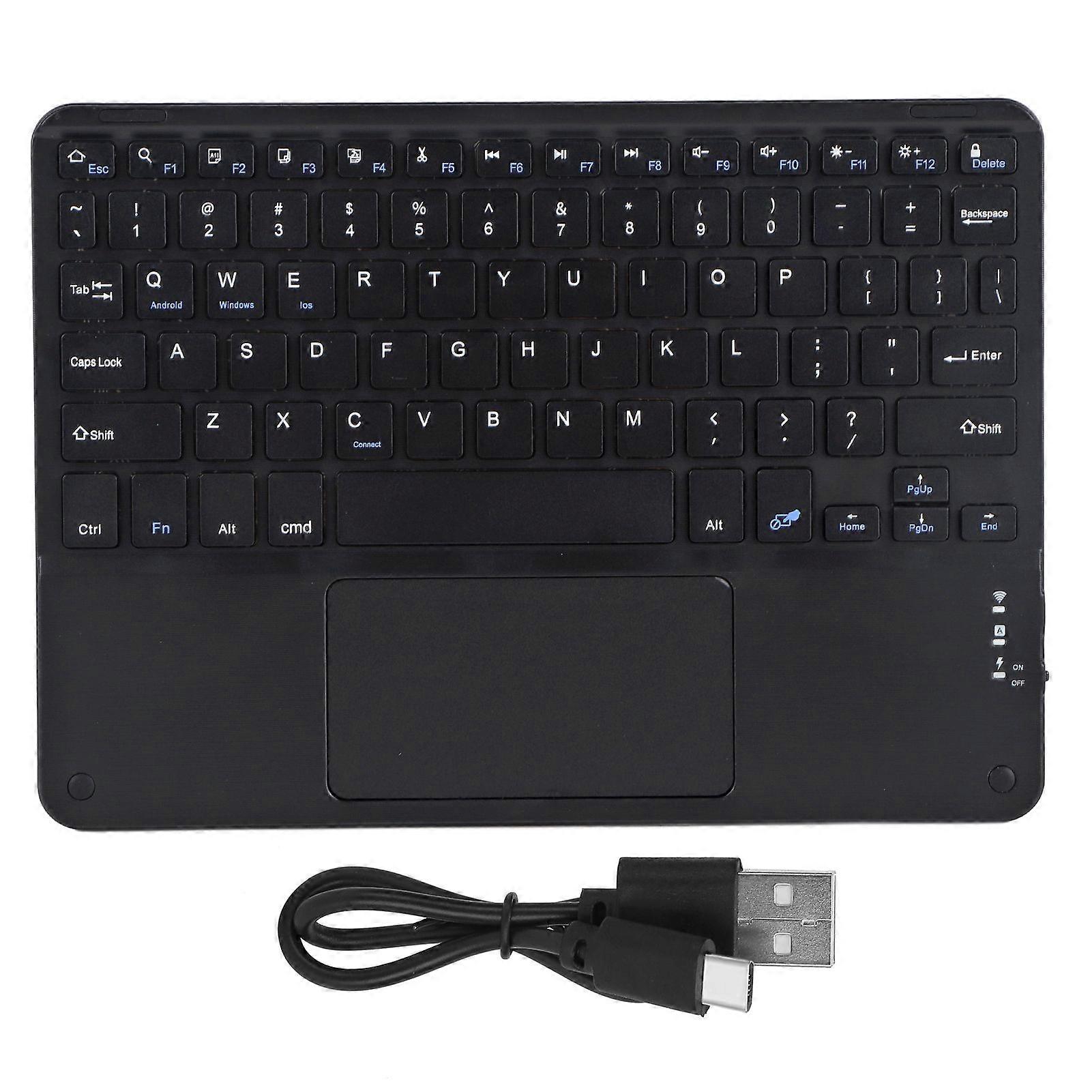 Wireless Bluetooth Keyboard Touch MultiFunction External Computer Accessories Square Cap 10in(Black )