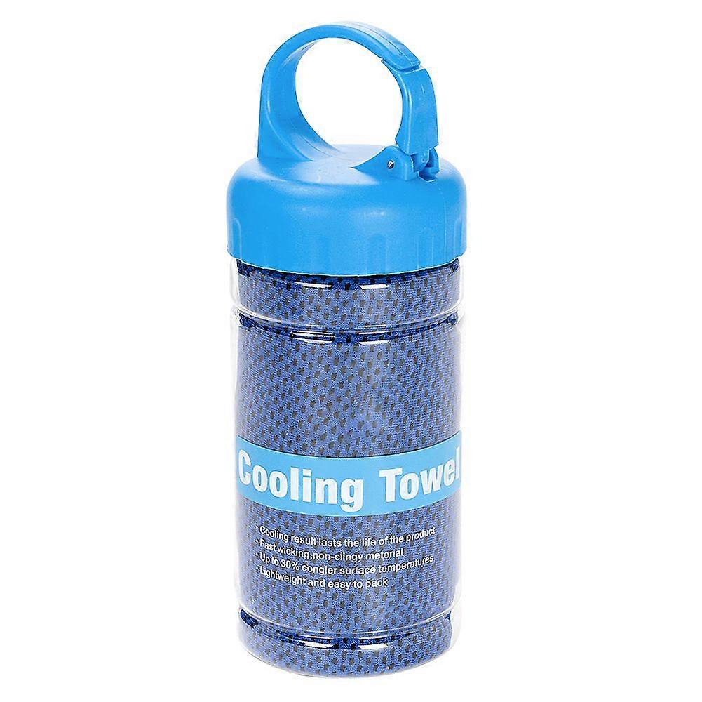 Super BreathableQuick-drying Towel with Storage Bottle for Sports Gym Workout (Dark Blue)