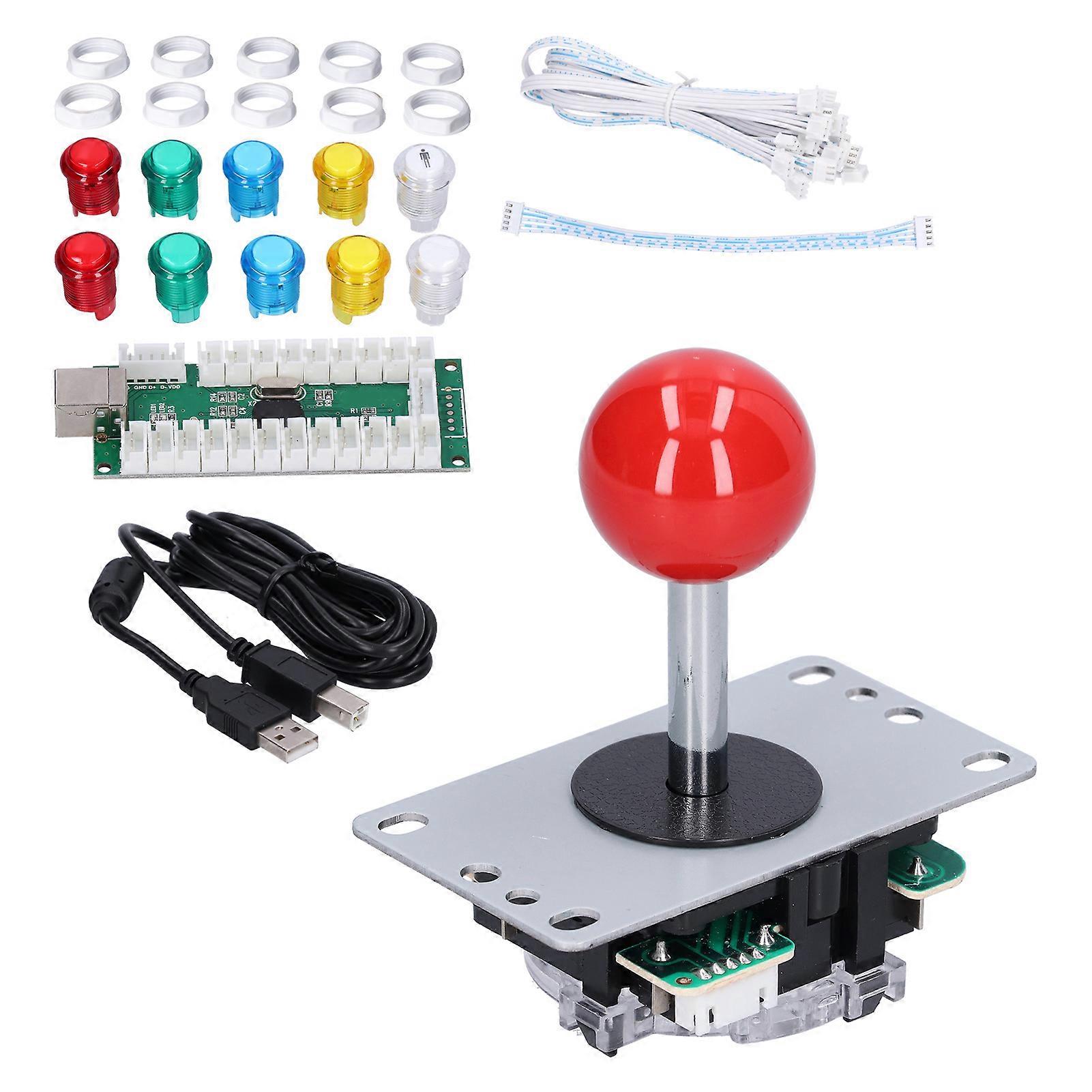 QM070912 Arcade Games DIY Kit with LED Buttons and No Delay Encoder for Raspberry Pi Projects