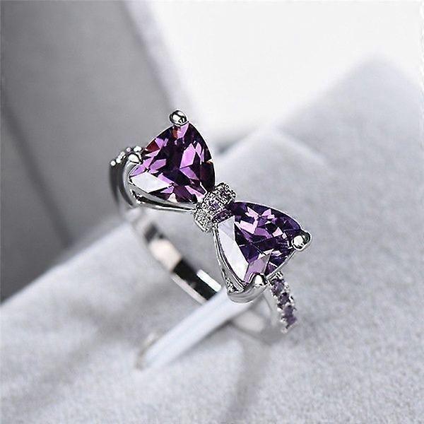 Purple Zircon Bow Ring