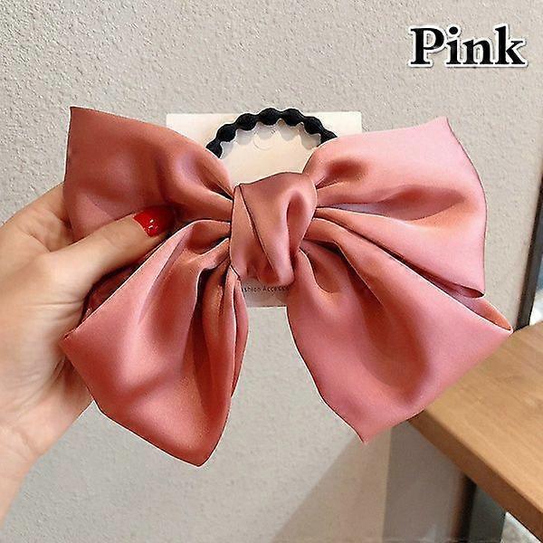 Damer hestehale stor bue hårring [rosa]