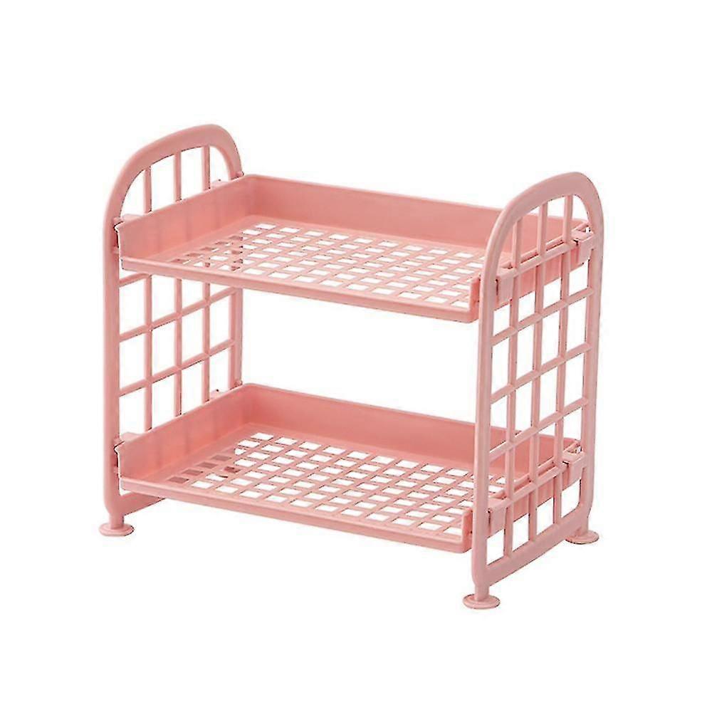 Desktop Ra Cosmetic Storage Holder, 2-tier Multifunctional Plastic Shelf Makeup Organizer,5896