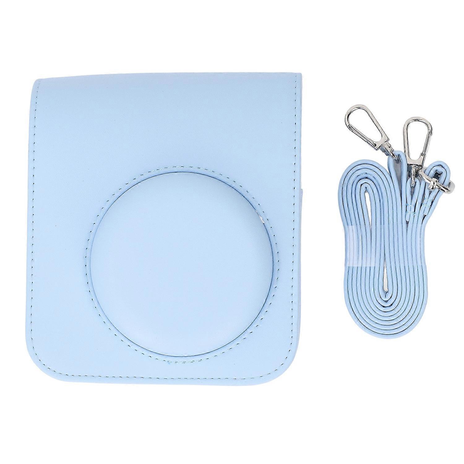 Instant Camera Case Portable Protective Storage Retro PU Leather Bag for Mini12 Photography Blue 