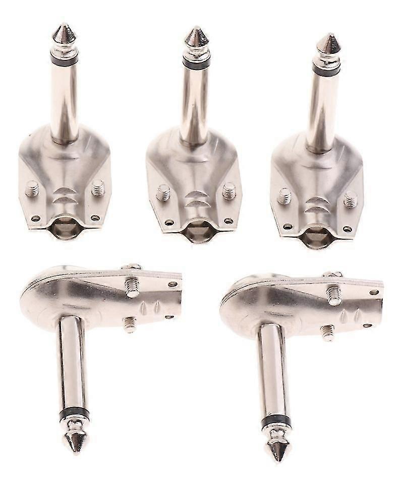 6.35mm Angled Mono Speaker Guitar Phono Plug, 6.5 Head Mono Large 2 Pole Elbow 6.5 90 Degree Right Angle Plug Microphone Wiring Curved Plug Mono