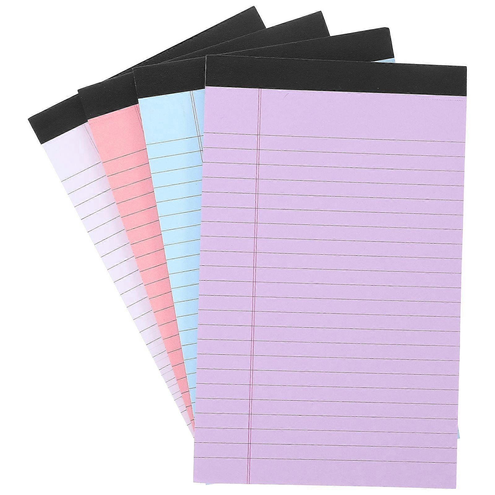 4 Books Ruled Lined Writing Legal Note Pad Tearable Notepad Legal Pad Portable Memo Pad Notebook (A5)