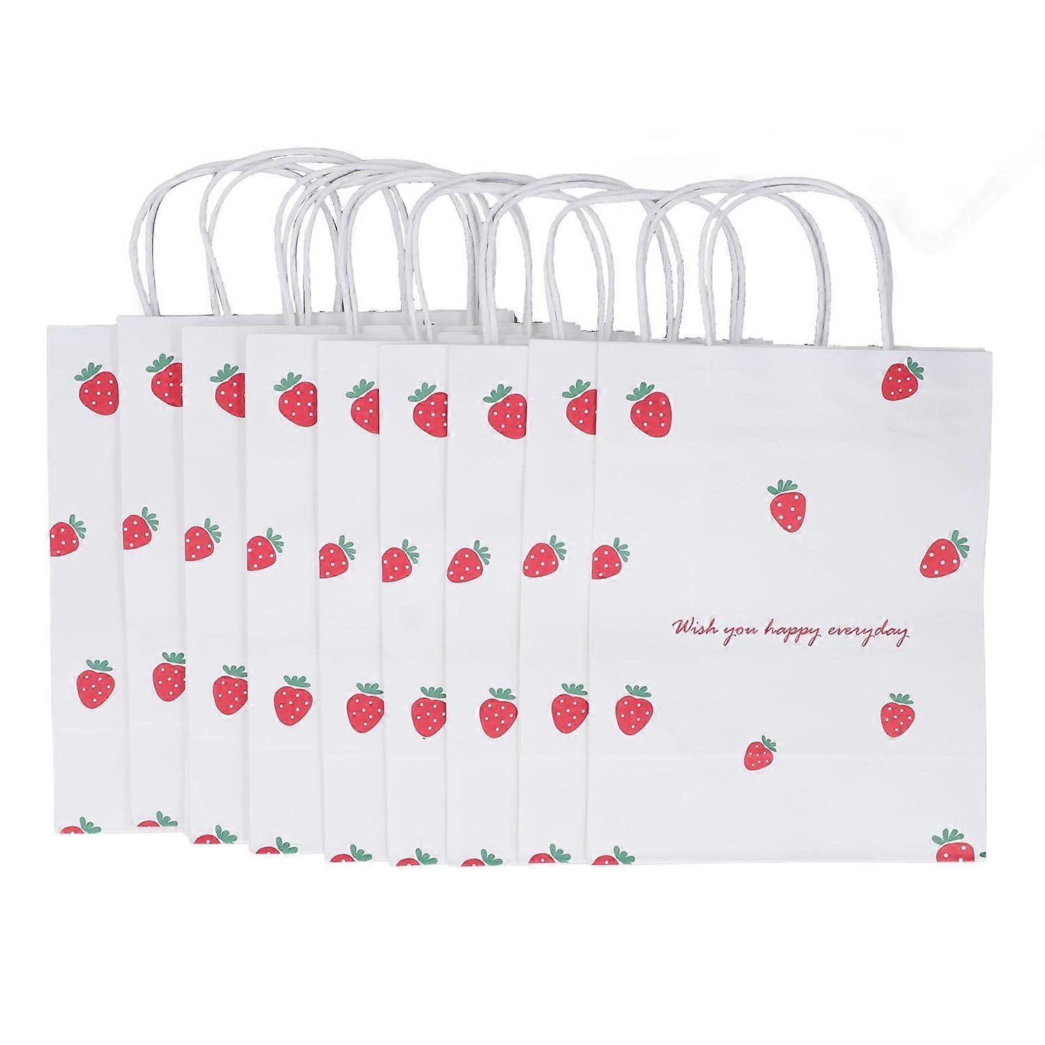 10Pcs Gift Bags Medium Size Reusable Odorless Strawberry Pattern Widely Used Party Bags for Party Sh