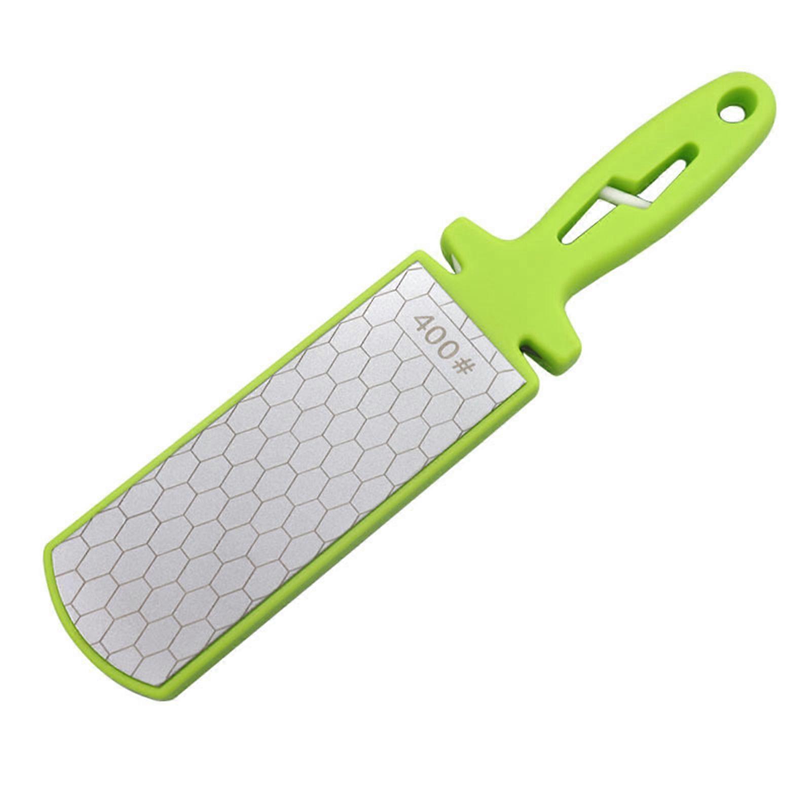 Double Sided Kitchen Knife Sharpener Diamond Sharpening Stone Coarse and Fine Grits Sharpening Tools with NonSlip Handle