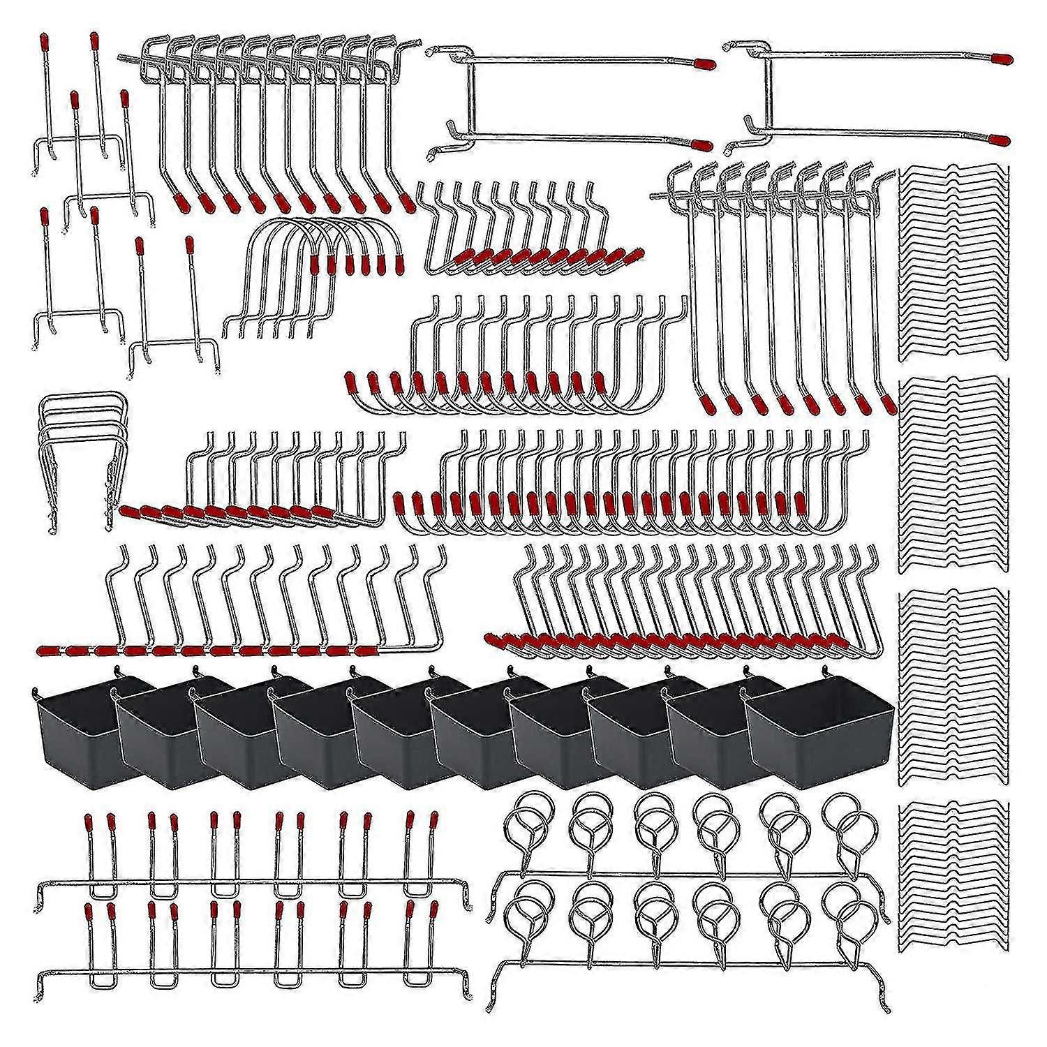 228 Pcs Pegboard Hooks Assortment With Metal Hooks Sets, Pegboard Bins, Locks For Organizing Storag