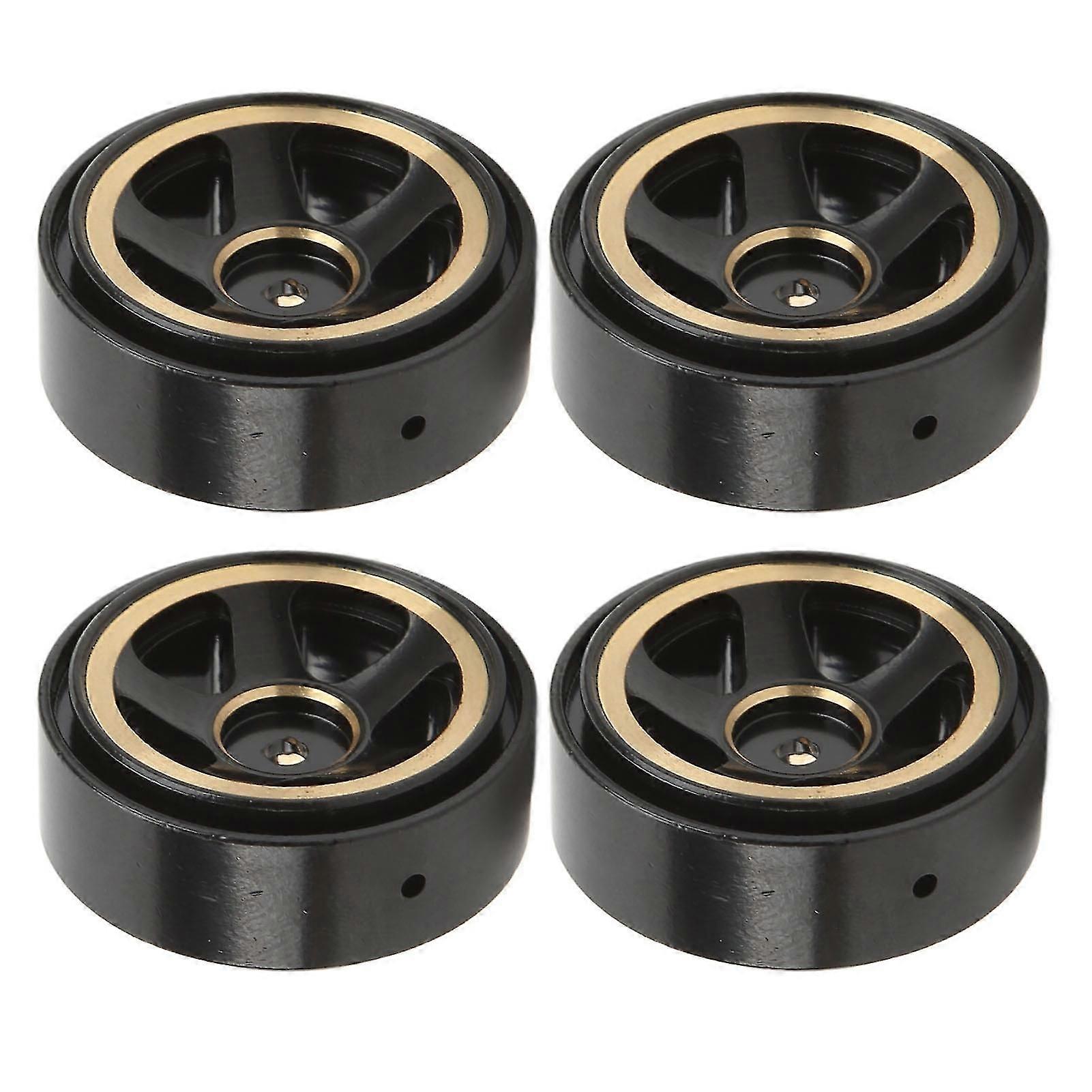 FMS FCX24 118 124 Climbing Car - 4Pcs Brass Beadlock Wheel Rim Hubs (Black)