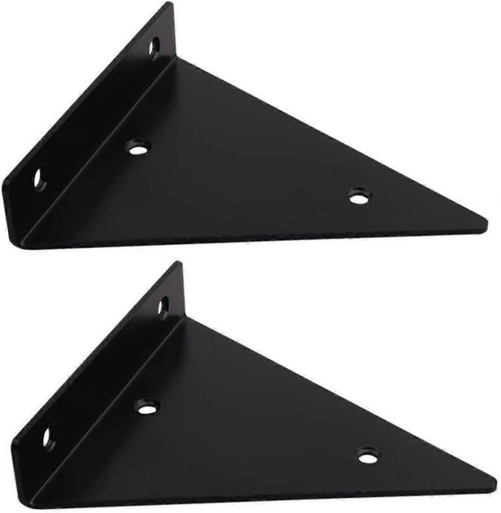 Black Shelf Bracket, 2 Pcs 3.1",Shelf Supports - Hidden Brackets for Floating Wood Shelves - Concealed Blind Shelf Support  Including screws