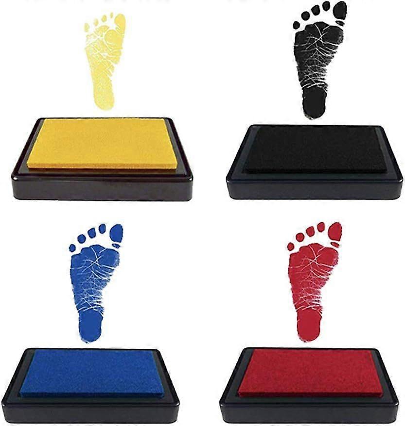 Baby handprint and footprint kit in 4 colors, Non-toxic easy to wash.