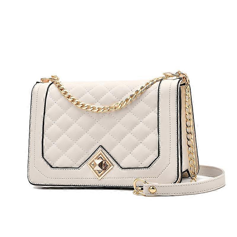6382 One-shoulder Diagonal Rhombus Chain Bag