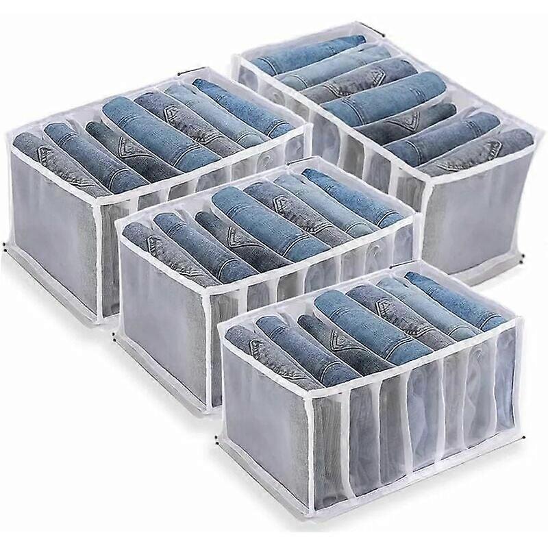 4 Pieces Wardrobe Storage Boxes, Mesh Divider Boxes Clothes Drawer