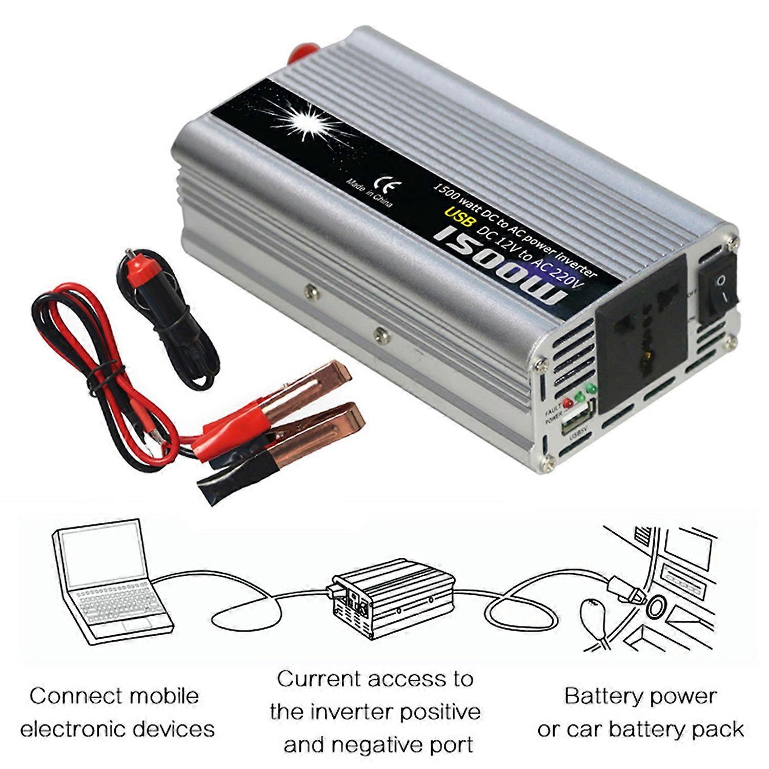 Power Inverter Vehicle Power Converter Universal Modified Sine  550-600W DC 12V to 220V AC