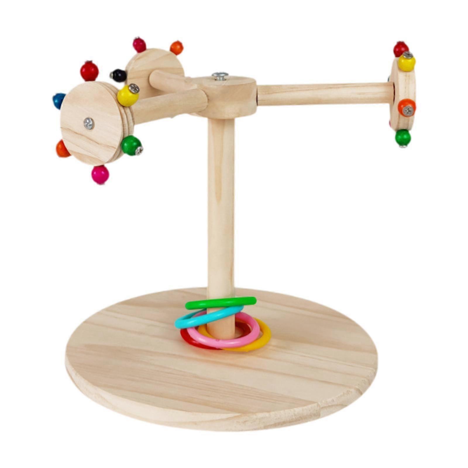 Bird Rotating Perch Toy Table Stand Bird Stand for Finches Conures Lovebirds