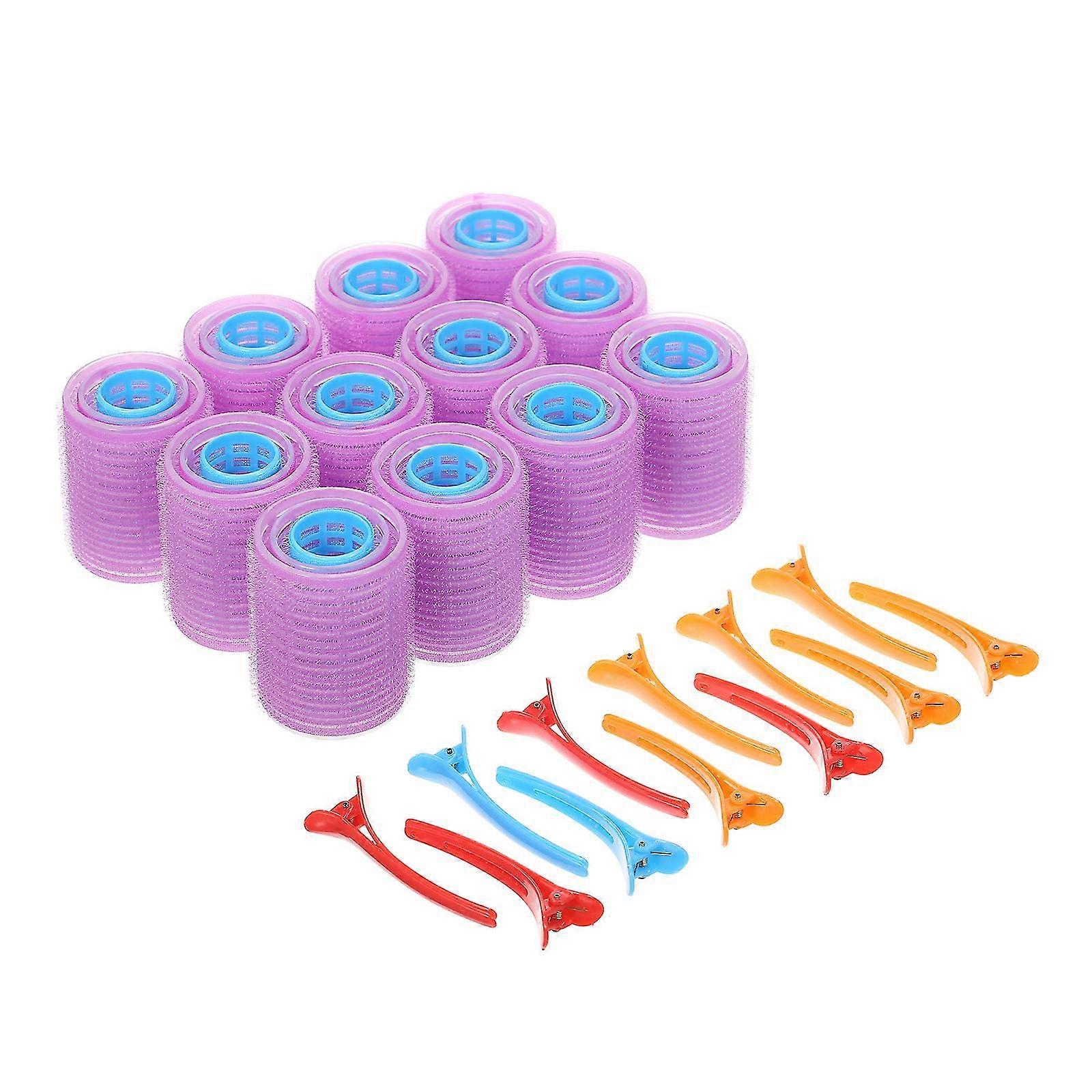36pcs Heatless Hair Rollers Set Self-adhesive Rollers Curlers Set