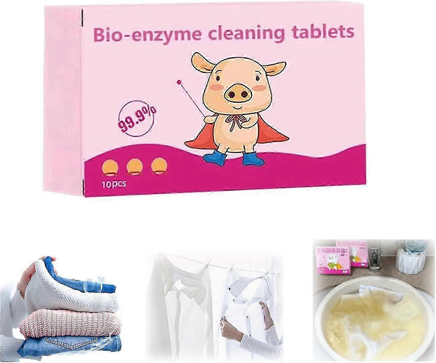 unique Multifunctional Bioenzyme Cleaning Tablets, Organic Enzyme Disintegrating Salt, Powerful Stain Removing Bio-Enzyme Cleaning Tablets