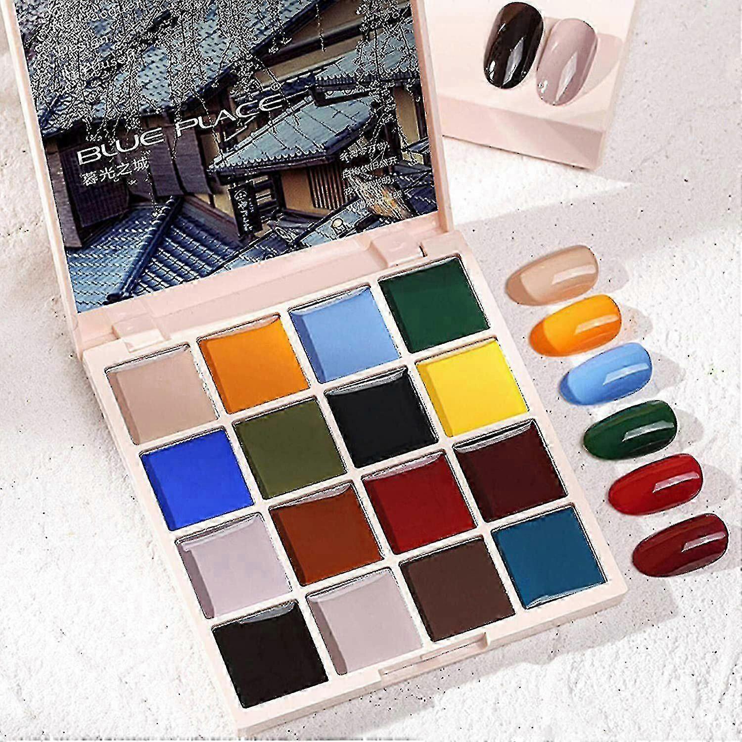 16 Colors Solid Pudding Cream Gel Nail Polish Highly Pigmented Solid Mud Art