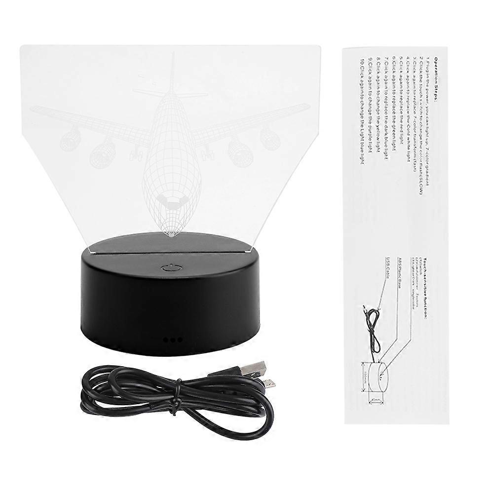 3W 4.5V USB 3D Night Light with Touch Control for Table and Desk, LED, Modern Design, Adjustable Brightness