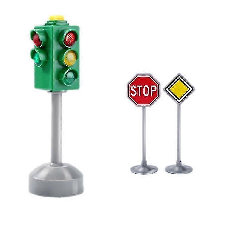 Mini Traffic Signs Road Light Block with Sound LED Children Safety Traffic Light Model Kids Traffic Light Toys js