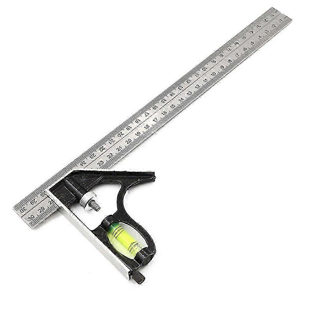 Combination Square Combination Square Adjustable Combination Angle Ruler Stainless Angle Square With Bubble Level - Professional Measuring Tool, For C