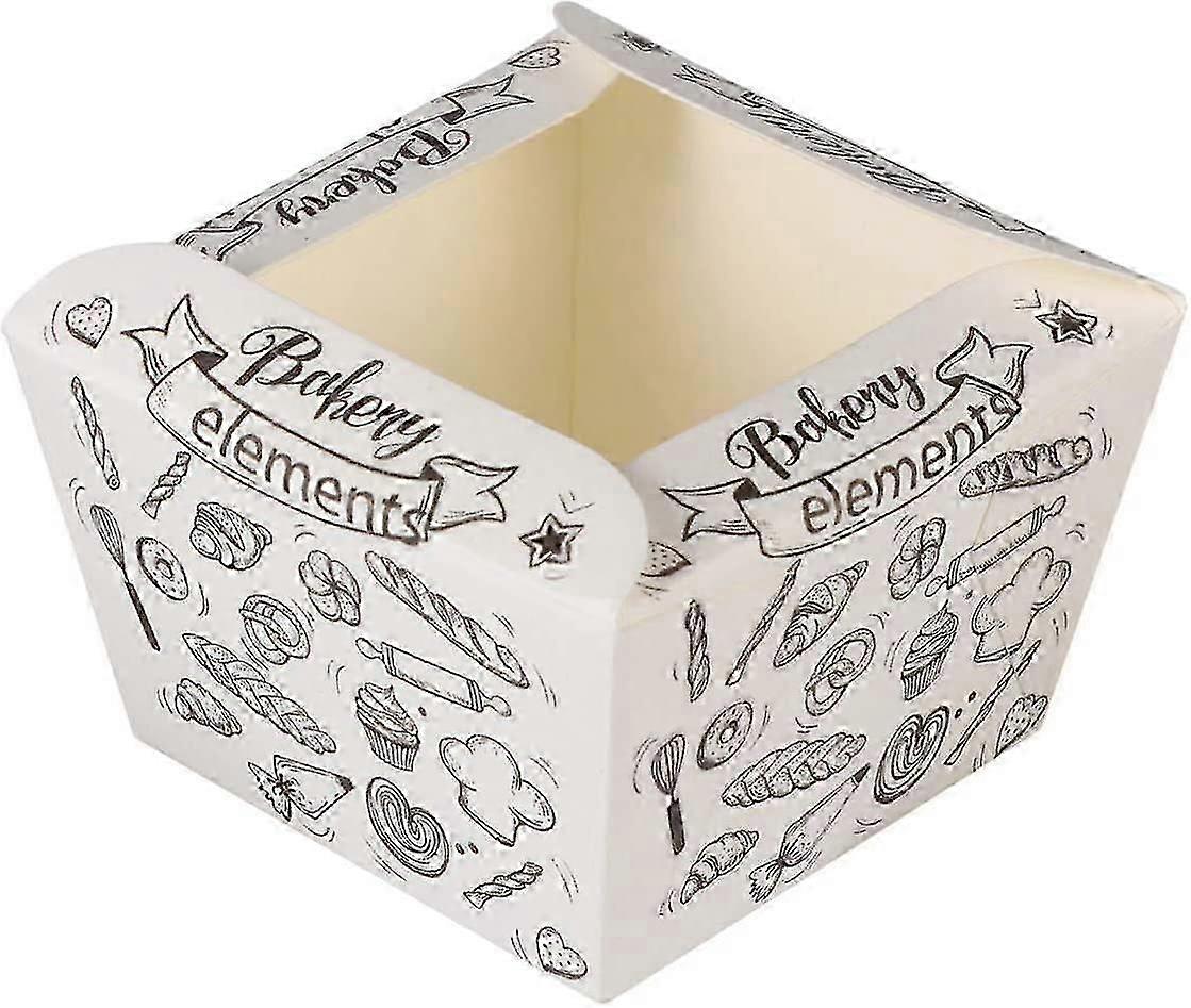 100pcs Paper Baking Cup Small Square Cake Wrappers Cupcake Liners (White)