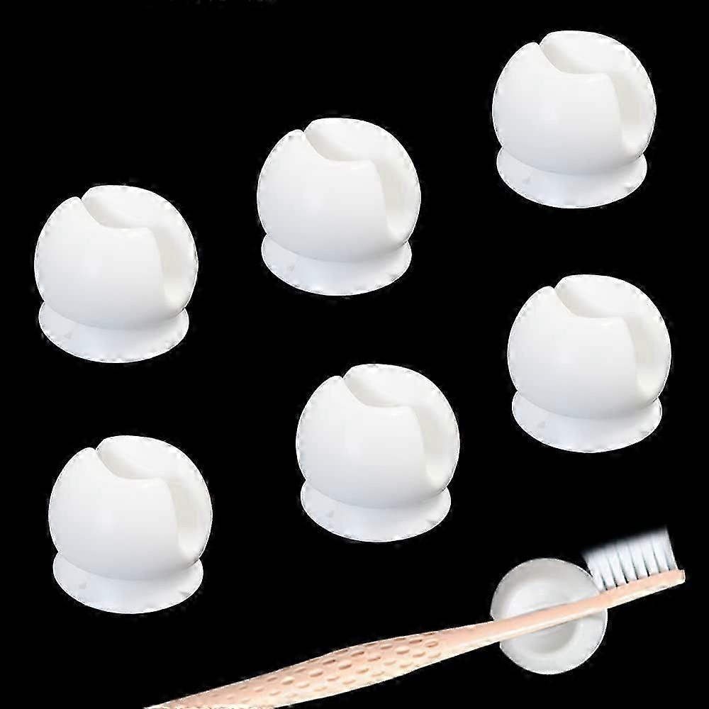 6 Pcs Toothbrush Holder ,White