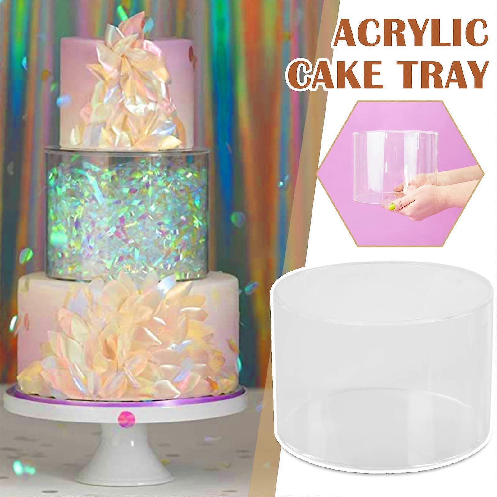 Clear Acrylic Elegant Riser Layer Cylinder Cake Cake Display Cake Riser Stand