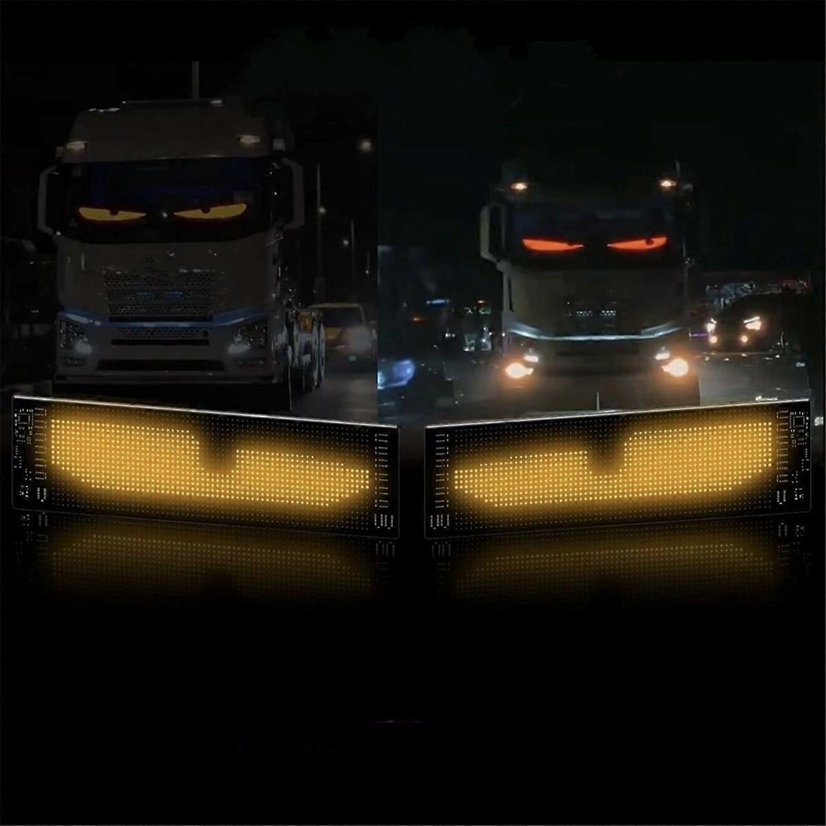 Truck LED Eyes Light, Colorful Eye Lamp Soft Screen for Car A