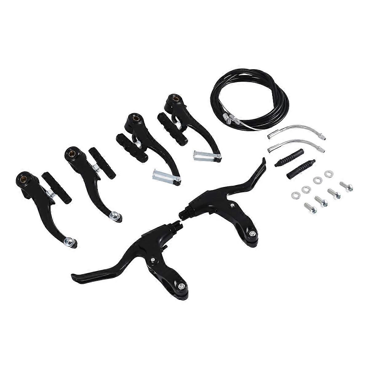 Complete Bicycle Mountain Bike Set,V Brake + Outer Cables + Lever + Front&Rear Brake Cable Bike Brak