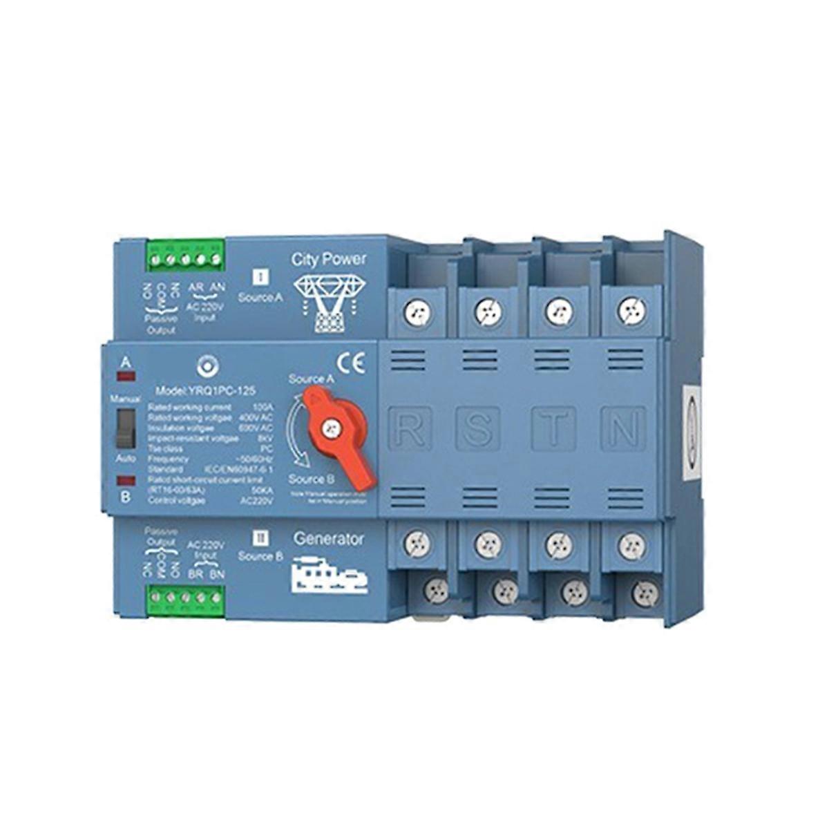 ATS Dual Power Automatic fer Switch for Generator or PV Energy to City Power Changeover Switch