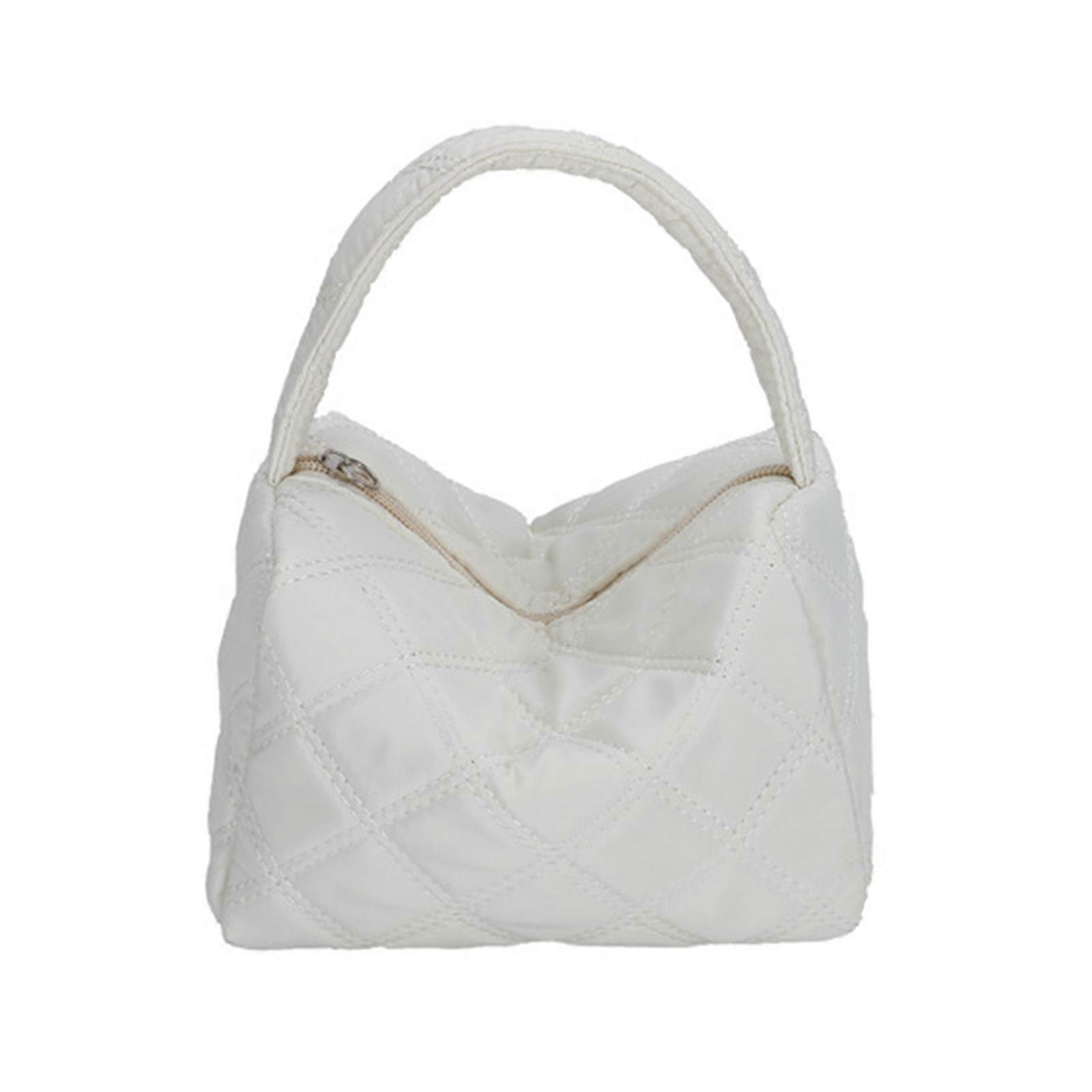 Durable Tote Bag Handbag Zipper Closure Versatile Design Keep Your Items Safe and Secure  White