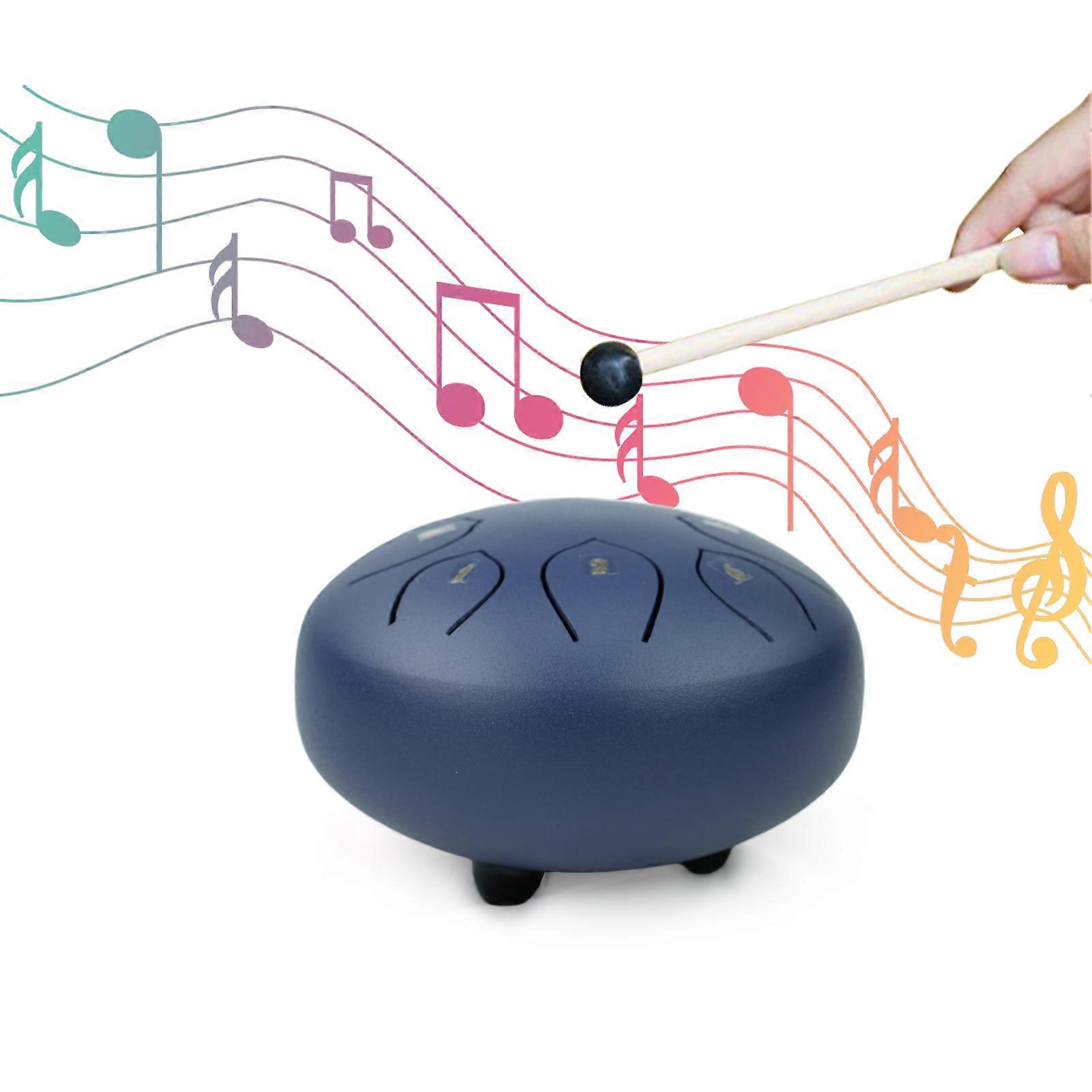 Tambor de língua de aço de 6 polegadas 8 notas Tambor de mão portátil com marretas