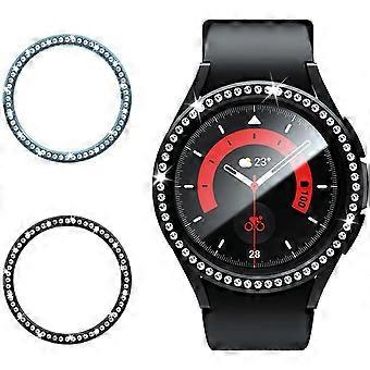 2pcs Bezel Accessories For Watch 6 47mm Bezel, Pc Bezel Ring Cover Anti Cover Decor For Galaxy Watch 6 47mm Blue-Black