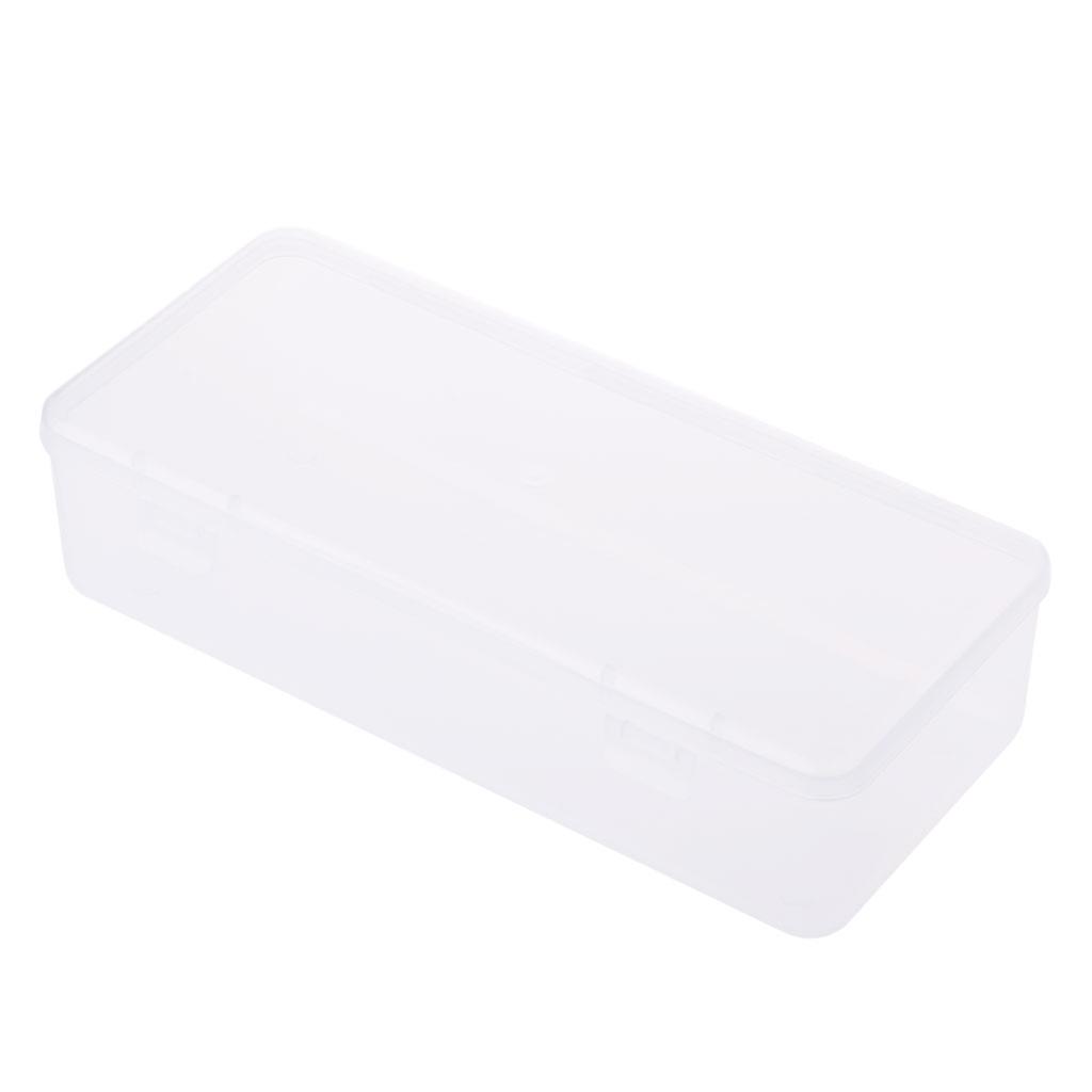 Rectangular Plastic Clear Storage Box Jewelry Container for Case Bead Organizer Sky Blue