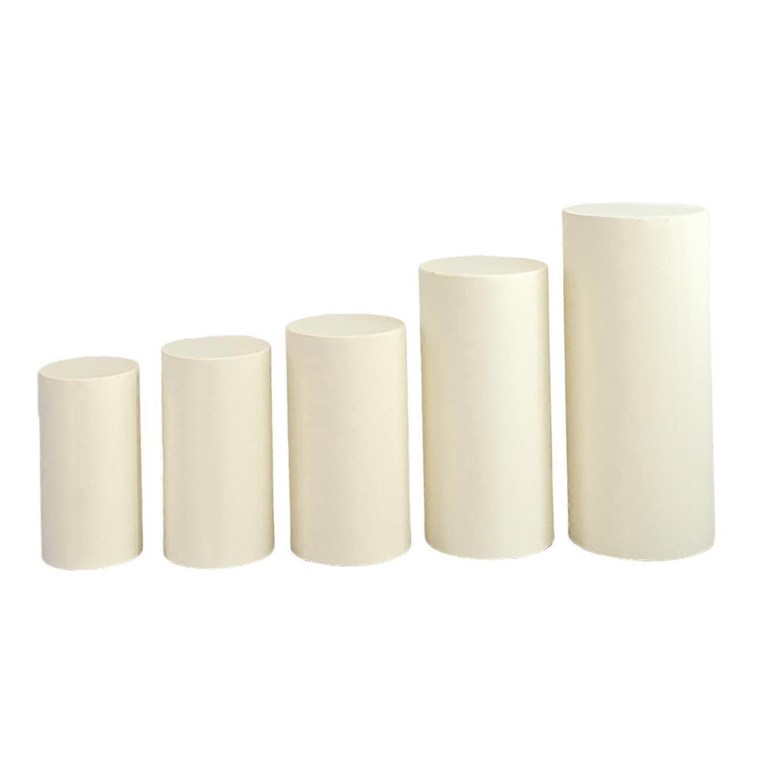 5x Couvercles de piédestal cylindre Socle de dessert blanc