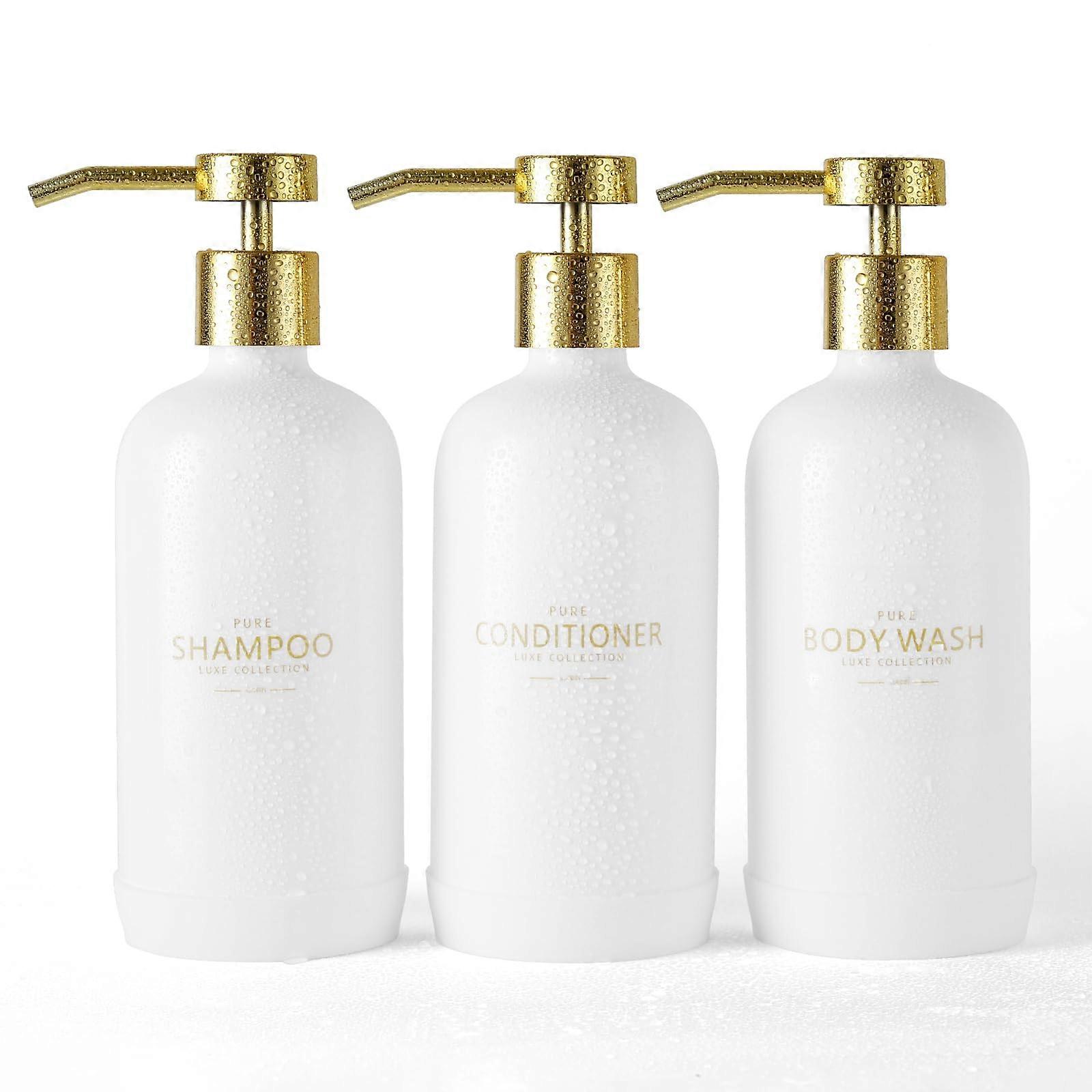 3 Set Refillable Shampoo and Conditioner Dispenser for Bathroom 21oz.