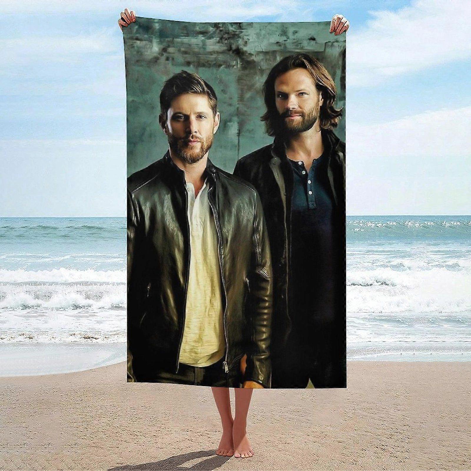 Supernatural Dean & Sam Themed Beach Towel Microfiber Super Soft and Skin-Friendly Reusable Bath Towels Printed Towels Loved By Adults and Children,Ov