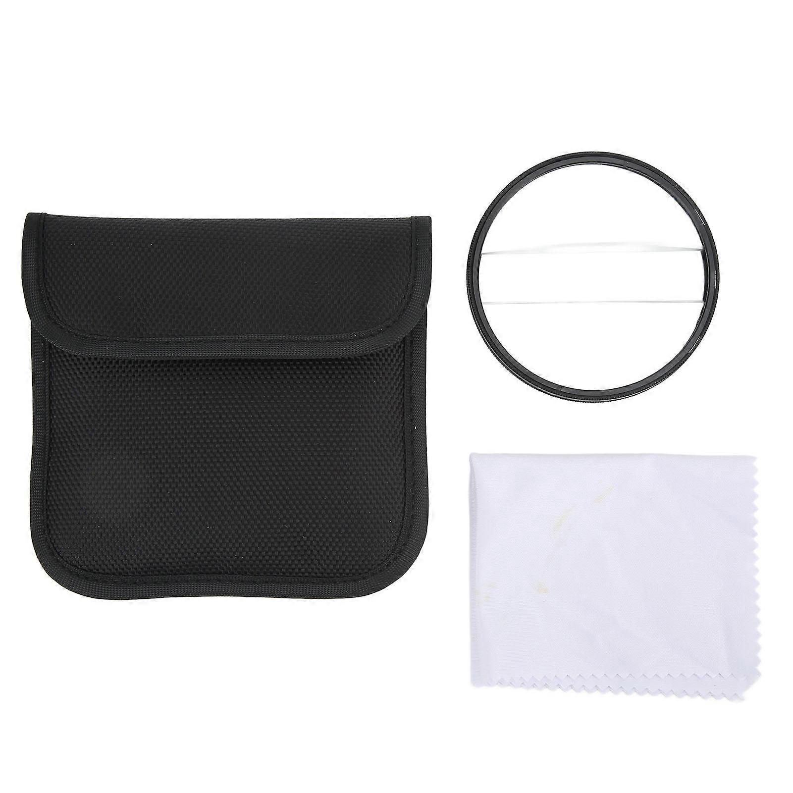 Double Half Moon Split Diopter Camera Filter, Glass Foreground Blur Photography Effect SLR Lens Accessory for Creative Portraits