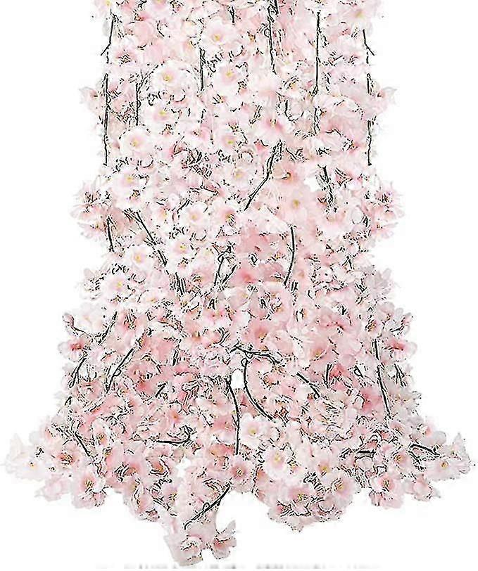 3pcs Artificial Cherry Blossom Flower Vines Hanging Silk, 1.8 Meter