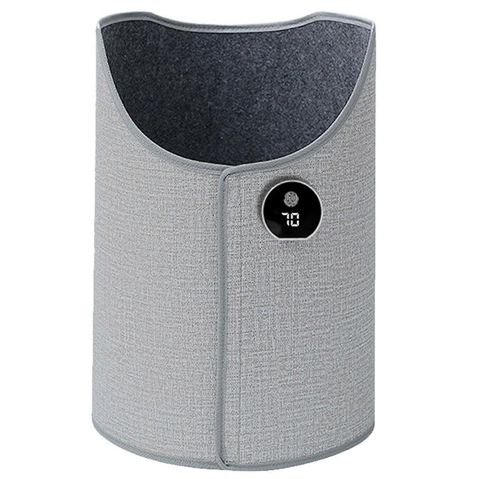 Foot Warmer Under Desk Portable Leg Warmer with Soft Blanket Gray, Small Personal Space Heater with Overheat Protection