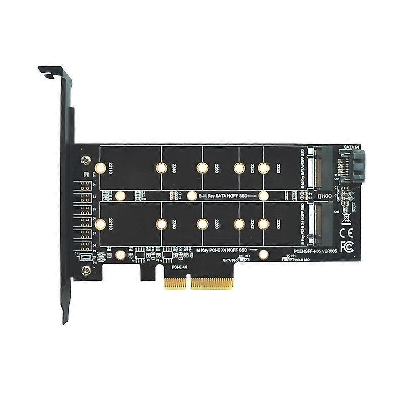 M.2 PCIe SSD Adapter Card PCIE 4x to M.2 Key M B Dual Interface Card PCENGFF-N01