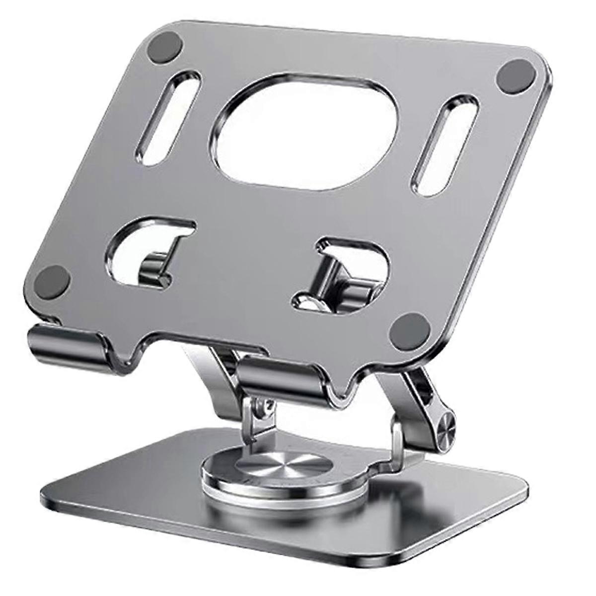 Laptop stand, adjustable computer stand, 360 rotating base, dual rotating axis, fully foldable