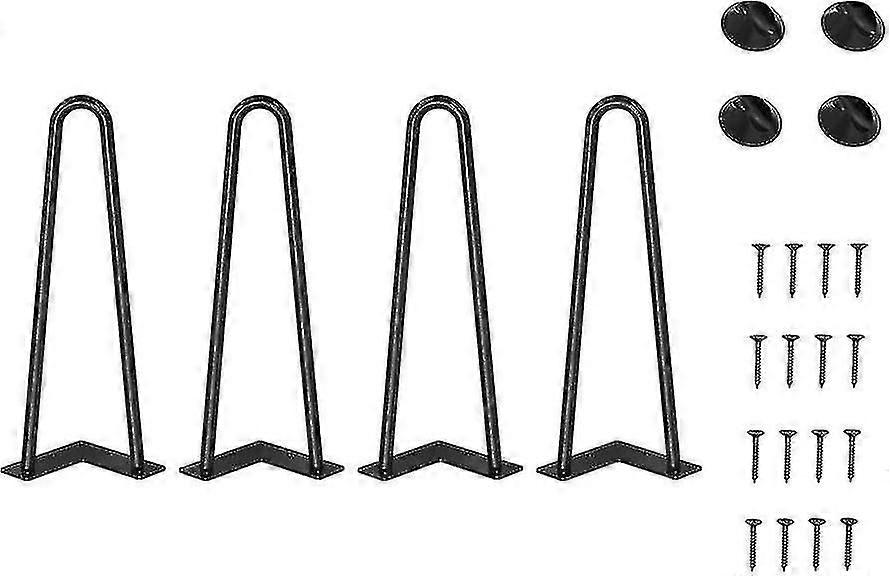 4pcs 30cm DIYメタルテーブル脚、ヘアピン脚、直径9mm家具脚コーヒーテーブル/ダイニングテーブル/キャビネット/ワードローブ用