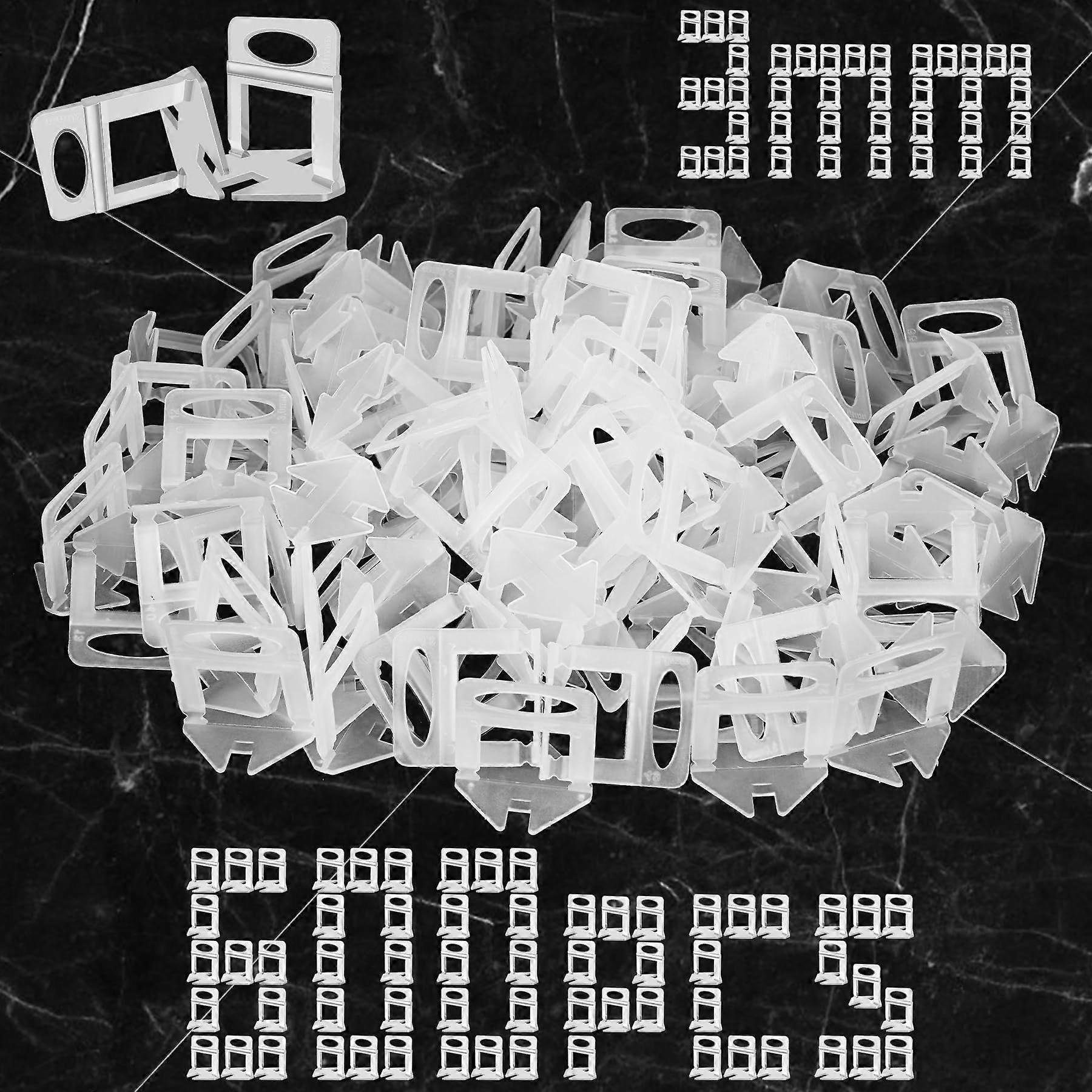 Tile Leveling System Clips 1/8 Inch (3mm) 600Pcs Tile Spacers for Tile Installation