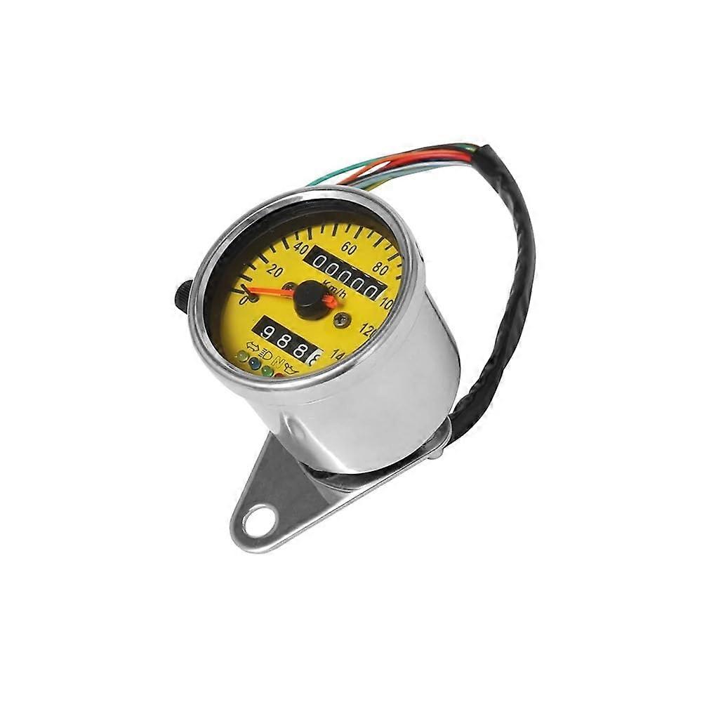 Speedometer Odometer Meter Universal Motorcycle Backlight Dual Odometer 0-140KM/H Vintage Tachometer Gauge Black