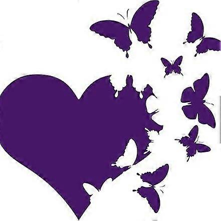 1 pcs Heart with Butterflies Flying Away Vinyl Decal Sticker Car Window Bumper Die Cut 15.2cm Premium Quality UV Resistant Laminate