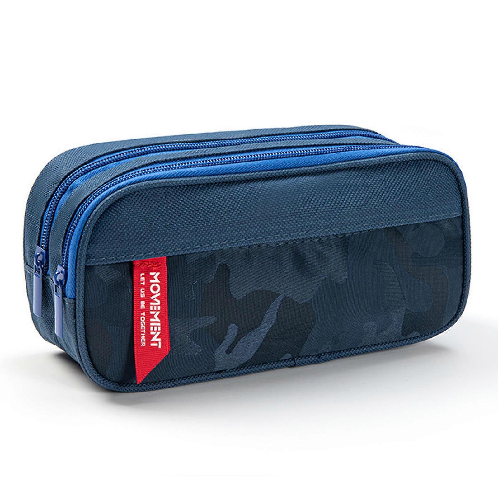 Vacuum -1pcs double-layer multifunctional stationery bag - navy blue