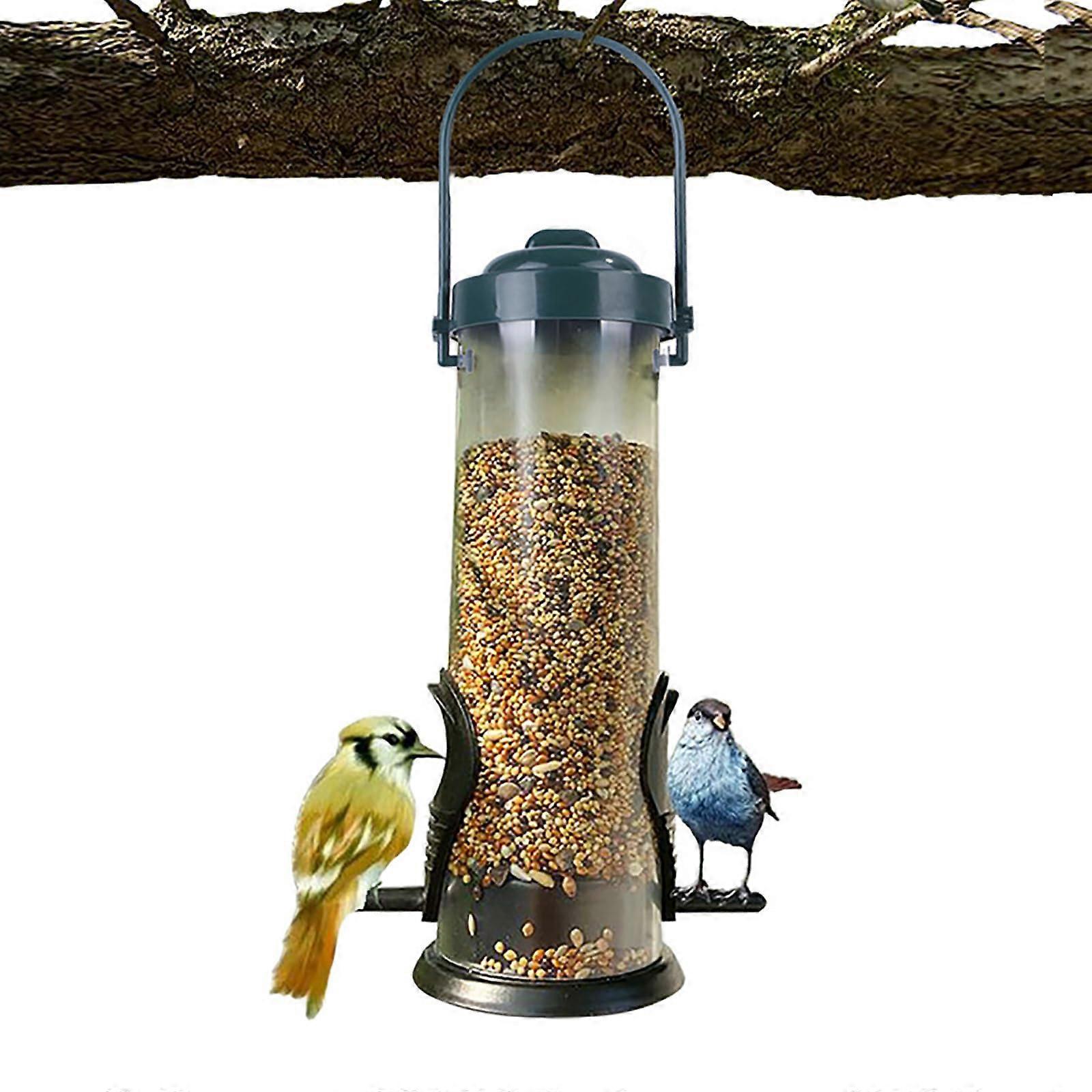 Outdoor Tube Bird Feeders Dual Openings Easy Filling And Cleaning Durable Large Capacity Hanging Bird Feeder For Garden