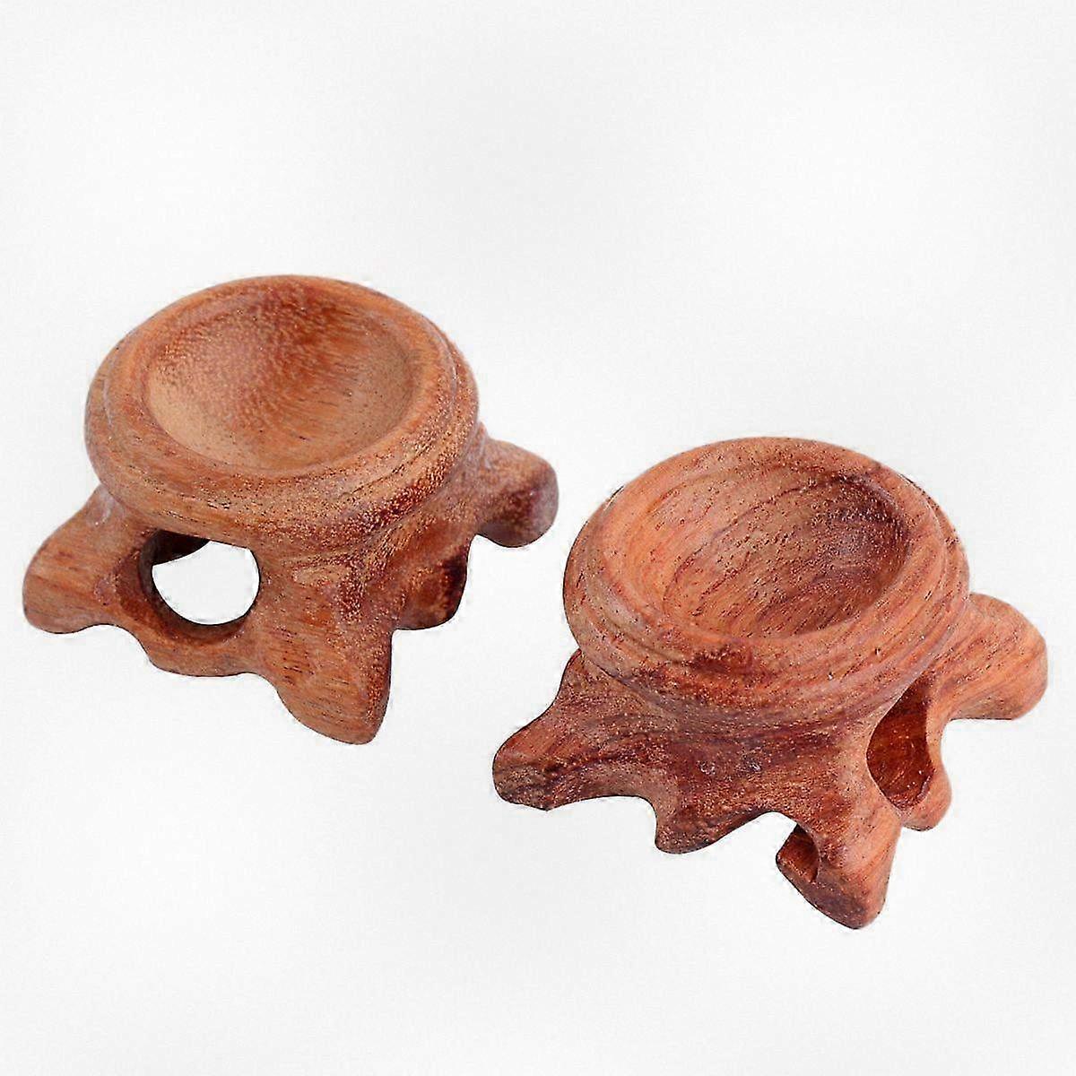 2PCS Solid Wood Crystal Ball Stand Vintage Display Holder for Decorative Items, Suitable for Various Crystals and Ornaments